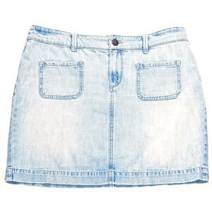 LOFT Mini Denim Jean Skirt in Shallow Blue Wash Size 10